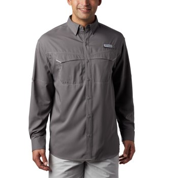 Columbia PFG Low Drag Offshore Long Sleeve, Camisa Grises Para Hombre | 083947-GYD